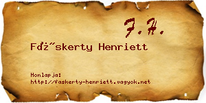 Fáskerty Henriett névjegykártya